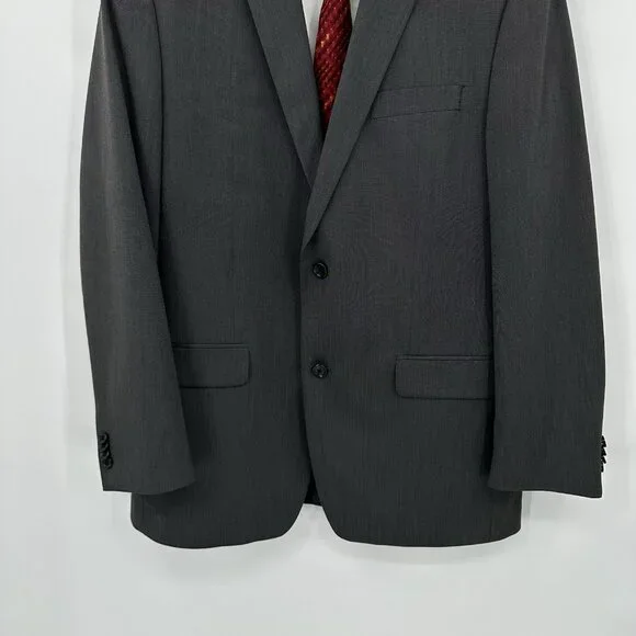 MICHAEL KORS blazer 42L gray two button suit jacket stretch modern fit business - Picture 4 of 8